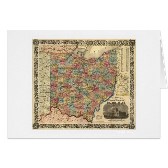 Carte 1854 de chemin de fer de l'Ohio (Devant horizontal)