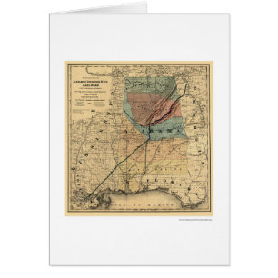 Carte 1867 de chemin de fer de l'Alabama et du