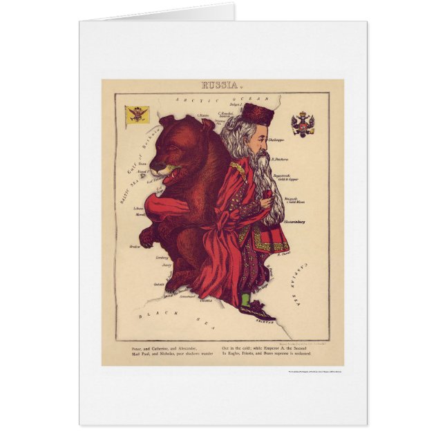 Carte 1868 de caricature de la Russie (Devant)