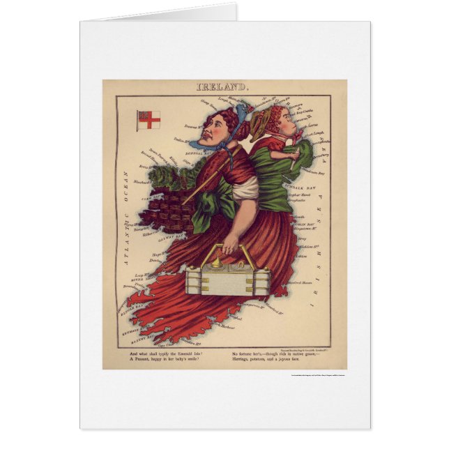 Carte 1868 de caricature de l'Irlande (Devant)