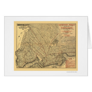 Carte 1874 de chemin de fer de ville de Brooklyn