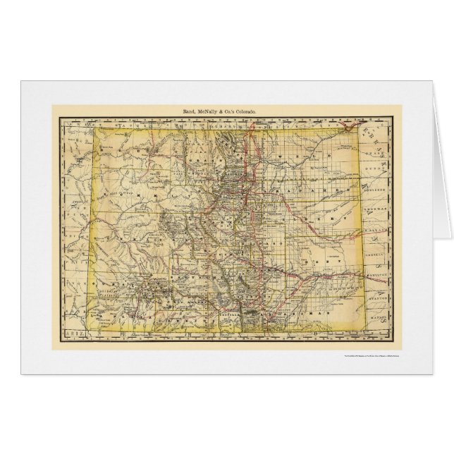 Carte 1879 de chemin de fer du Colorado (Devant horizontal)