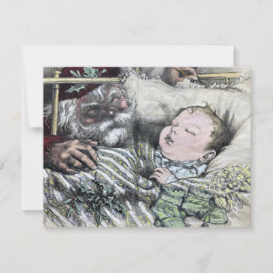 Carte 1880 Père Noël et bébé de Thomas Nast Harper