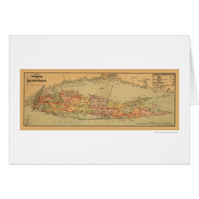 Carte 1884 de chemin de fer du Long Island (Devant horizontal)