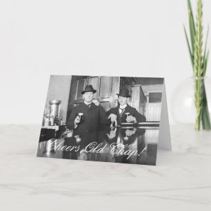 Carte 1890 Salon Bar Hommes Cheers Old Chap Joyeux Anniv