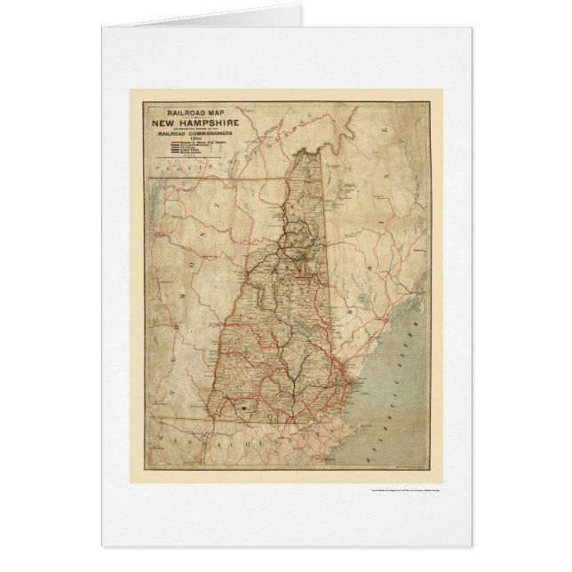 Carte 1894 de chemin de fer du New Hampshire (Devant)