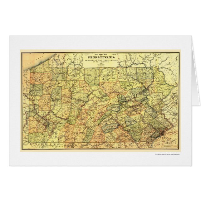 Carte 1895 de chemin de fer de la Pennsylvanie (Devant horizontal)