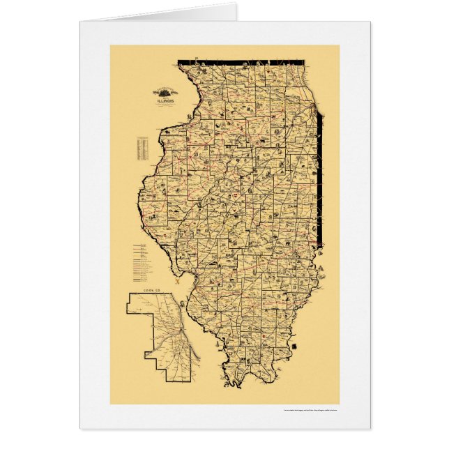 Carte 1897 de chemin de fer de l'Illinois (Devant)