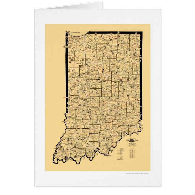 Carte 1897 de chemin de fer de l'Indiana (Devant)