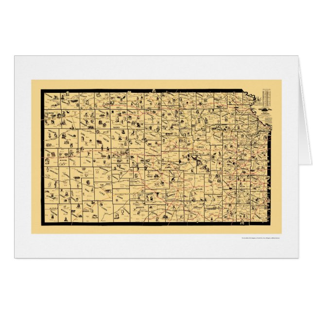 Carte 1897 de chemin de fer du Kansas (Devant horizontal)