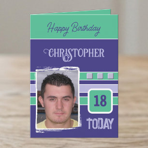 Carte 18 ans aujourd'hui ajouter photo pour lui violet v