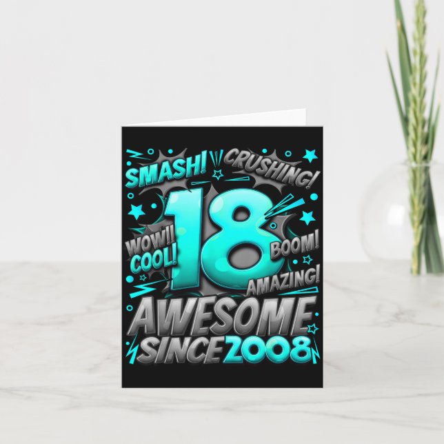 Carte 18 ans pour garçons 18e anniversaire garçon 18 ans (Devant)