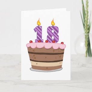 Carte 18 ans sur le gâteau d'anniversaire