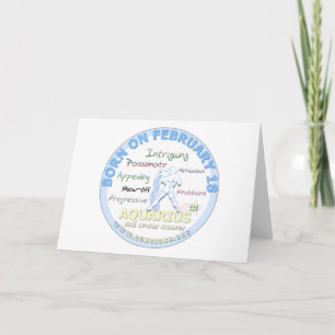 Carte 18 février anniversaire - Verseau