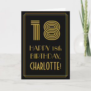 Carte 18e anniversaire : Art Déco Inspiré Look "18" & No