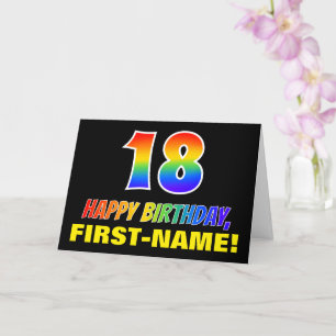 Carte 18e anniversaire : Bold, amusant, simple, arc-en-c