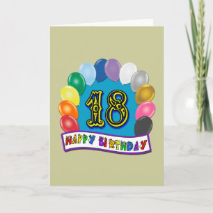 Carte 18e anniversaire Cadeaux avec Ballons Assortis Des