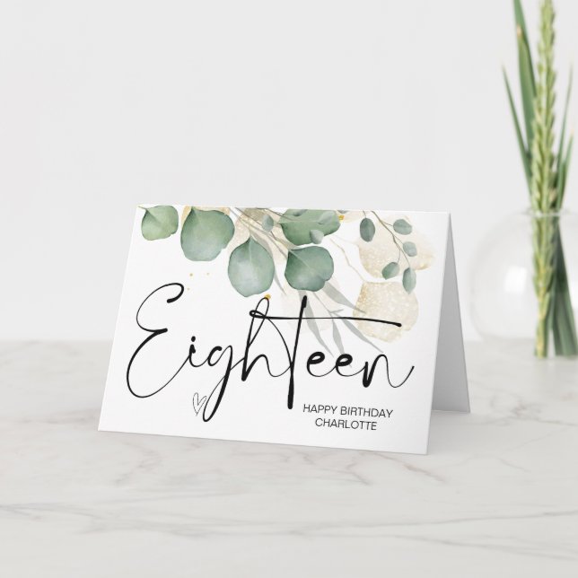 Carte 18e anniversaire Dix-huit heureux anniversaire pou (Devant)