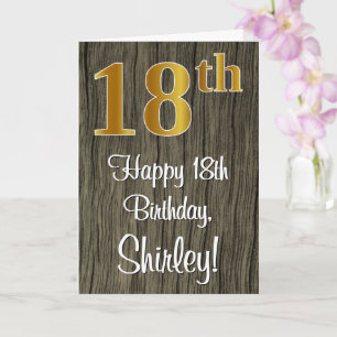Carte 18e anniversaire : Elégant Faux Gold Look #, Faux 