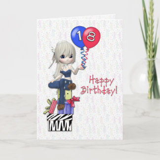 Carte 18e anniversaire fille