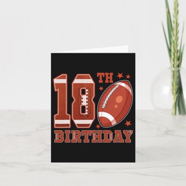 Carte 18e anniversaire Football Thème 18 ans Naissance d (Devant)