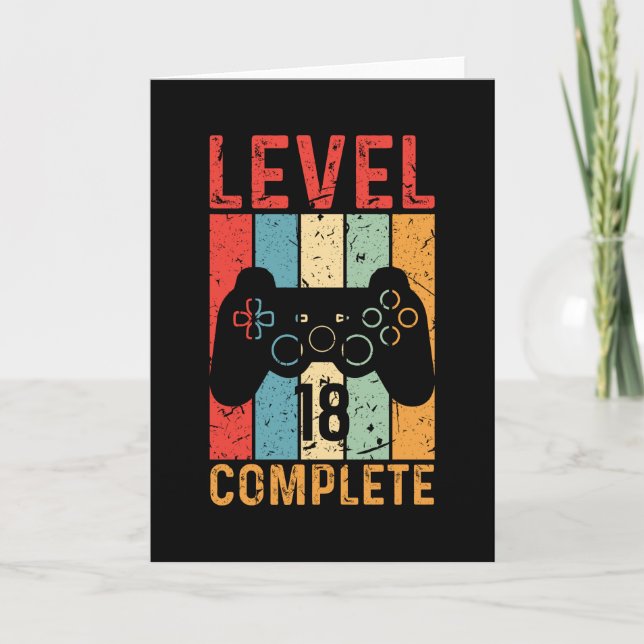 Carte 18e anniversaire Gift Boys Homme Niveau 18 2003 (Devant)