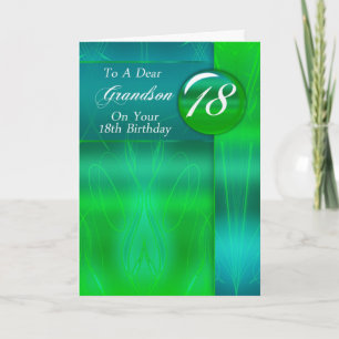 Carte 18e anniversaire Grandson moderne