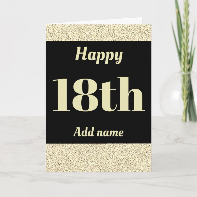 Carte 18e anniversaire heureux personnalisé et élégant (Devant)