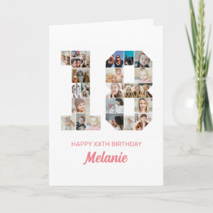 Carte 18e anniversaire Numéro 18 Photo Collage personnal
