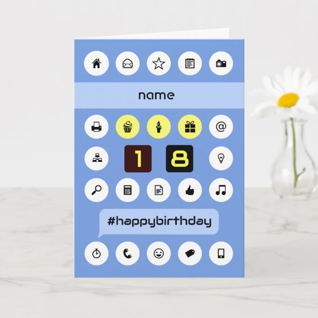 Carte 18e anniversaire personnalisées ajouter un nom inf (Petite plante)