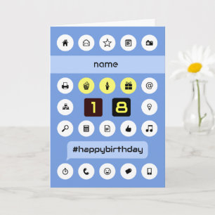 Carte 18e anniversaire personnalisées ajouter un nom inf