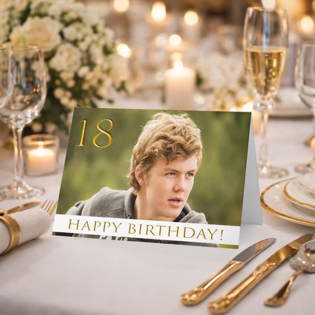 Carte 18e anniversaire pour un garçon avec votre photo p (Créateur téléchargé)