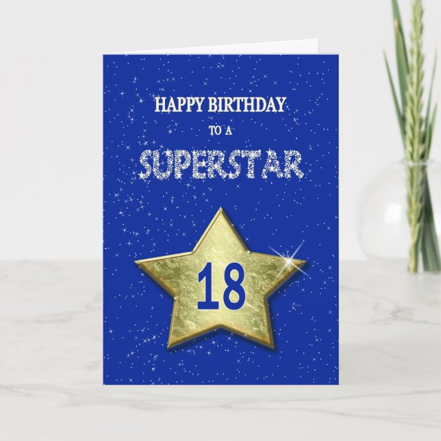 Carte 18e anniversaire pour une superstar (Devant)