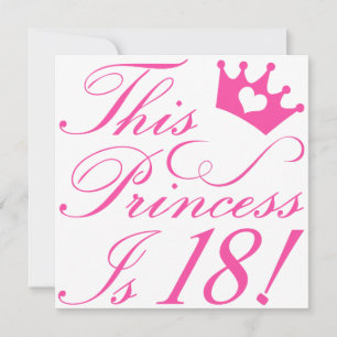 Carte 18e anniversaire Princesse