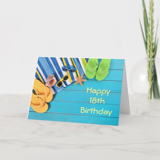 Carte ***18e ANNIVERSAIRE*** SOUHAITE POUR MON FAV BEACH (Devant)