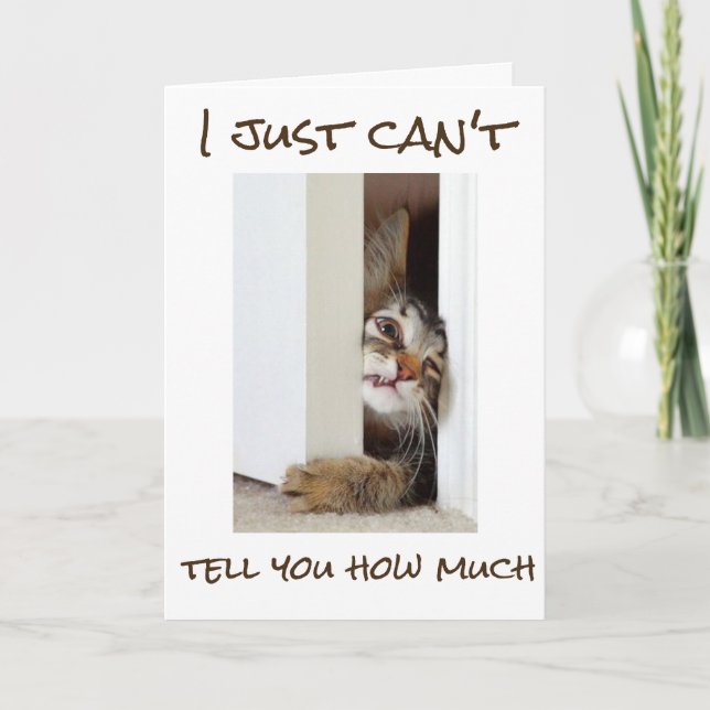 Carte ***18e*** HUMOUR D'ANNIVERSAIRE=CHAT EN ÉTAPE (Devant)