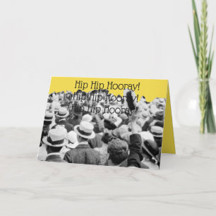 Carte 1910's CROWD CHEERING PHOTO HIP HIP HOORAY!