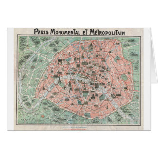 Carte 1932 d'art déco de Paris, France