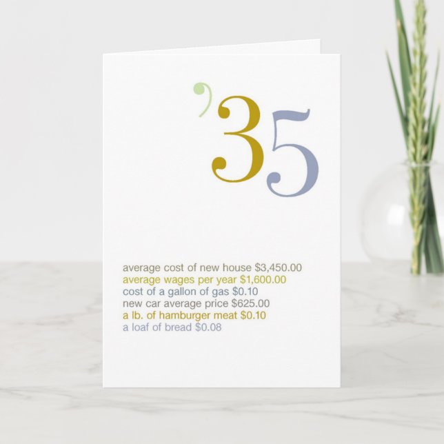 Carte 1935 Anniversaire Fun Facts (Devant)