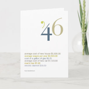 Carte 1946 Anniversaire Fun Facts