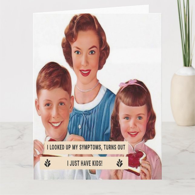 Carte 1950s Housewife Looks Up Symptoms (Devant)