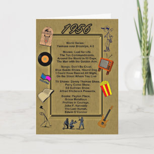 Carte 1956 Great Events Birthday Card