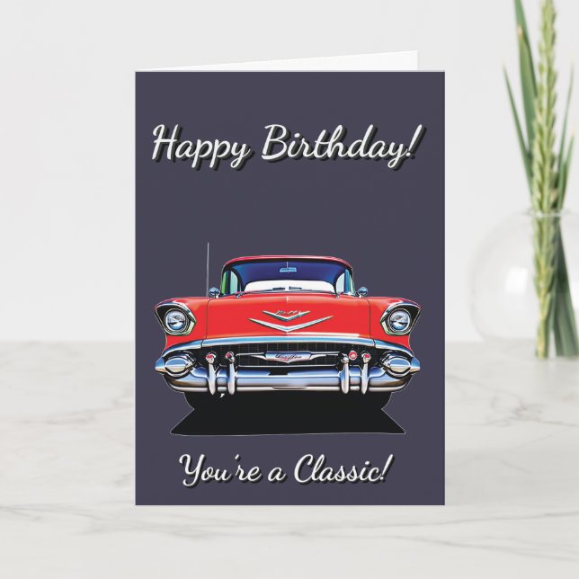 Carte 1957 57 Classic Car Birthday Card (Devant)