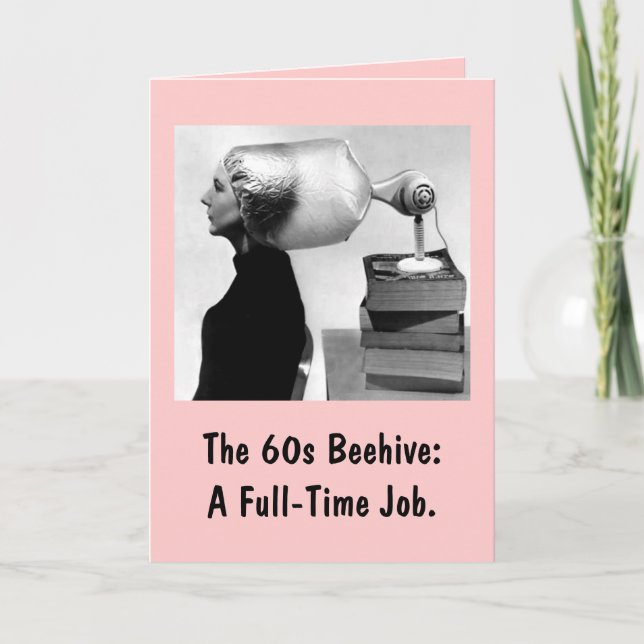 Carte 1960 Hairdo Greeting Card ~ Personnaliser! (Devant)