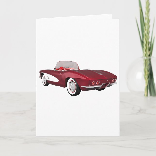 Carte 1961 Corvette C1 : Candy Apple Finish : (Devant)