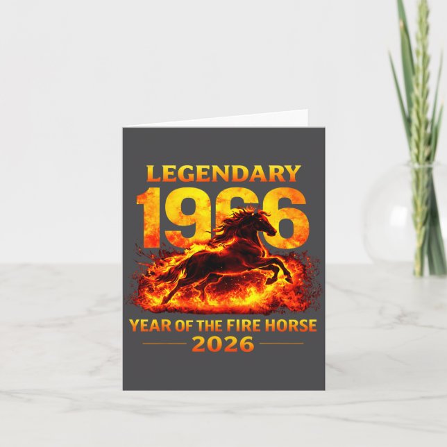 Carte 1966 Année du Cheval de Feu 60e Anniversaire Chino (Devant)