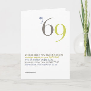 Carte 1969 anecdotes amusantes d'anniversaire