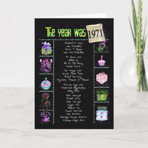 Carte 1971 anecdotes amusantes d'anniversaire