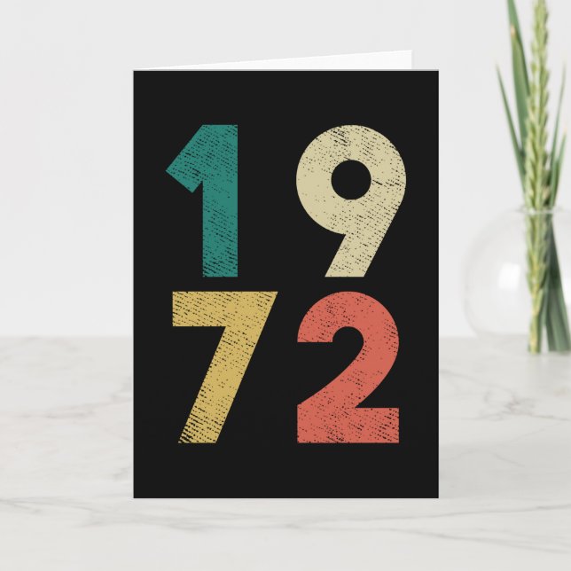Carte 1972 Vintage Birthday Retro (Devant)