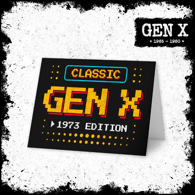 Carte 1973 Gen X Classic Retro Gamer Jeu Anniversaire (Créateur téléchargé)